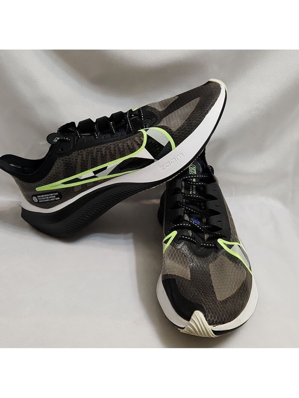 Nike Air Zoom Gravity Green Black Low Lace-up Athletic Sneakers (M Size 8)